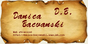 Danica Bačvanski vizit kartica